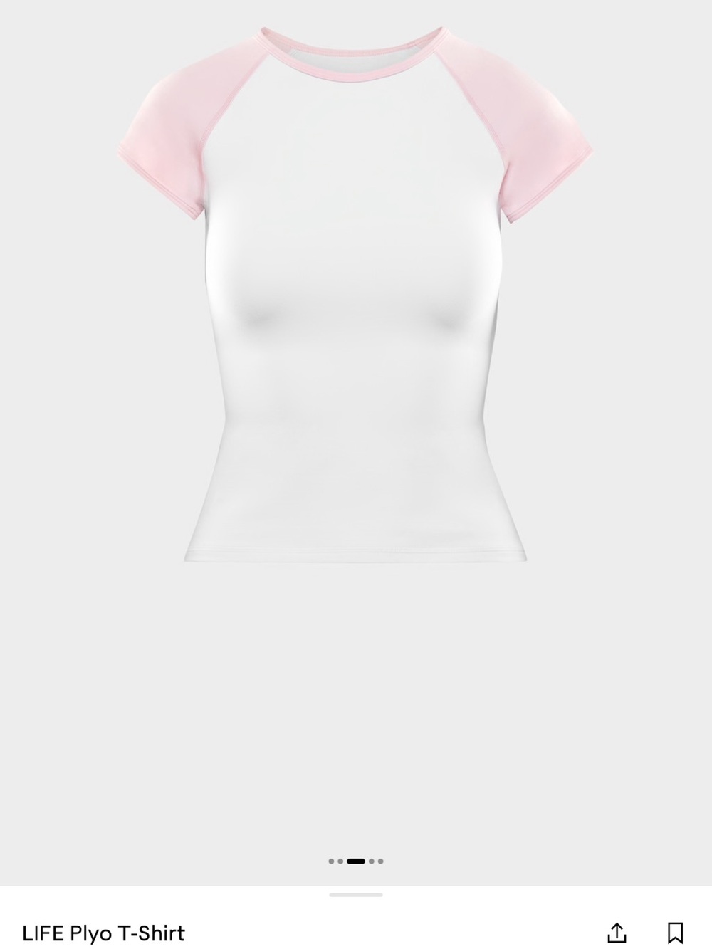 LIFE Plyo T-shirt Women's Raglan Tee - White with Light Pink
